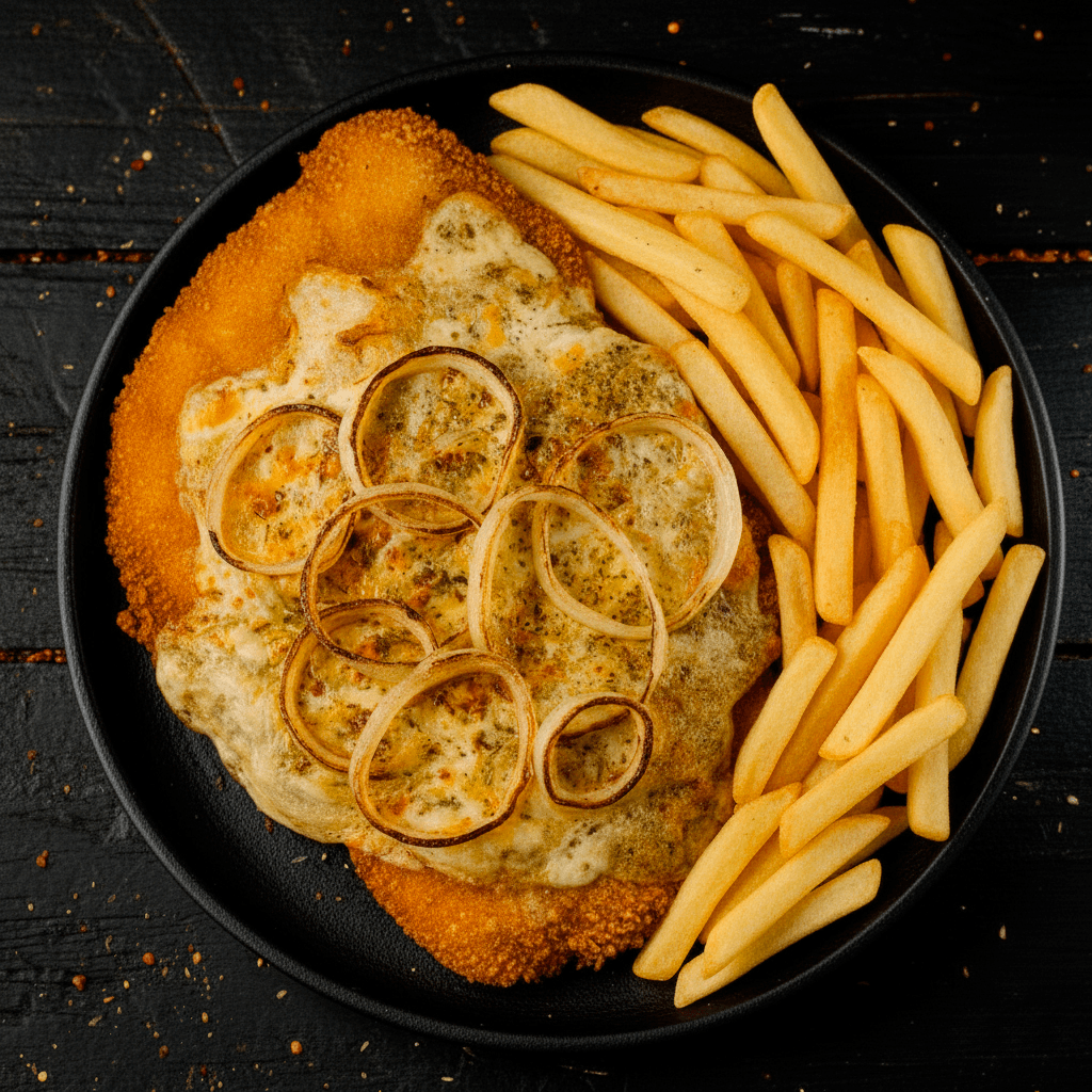 Suprema a la fugazetta con guarnición